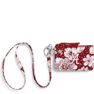 Vera Bradley Cotton Collegiate Zip ID Case and Lanyard Combo Alabama Crimson